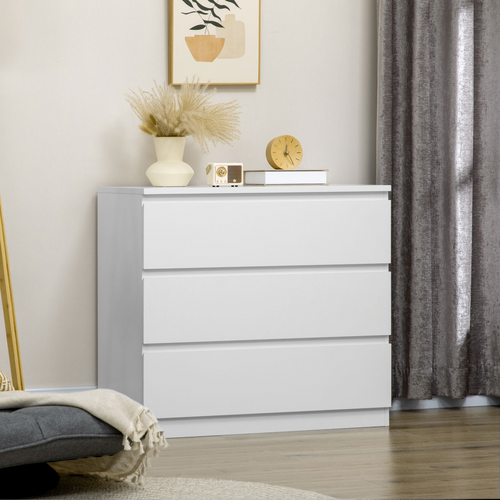 Chest of Drawers 3-Drawer Dresser Storage Organiser for Bedroom, White